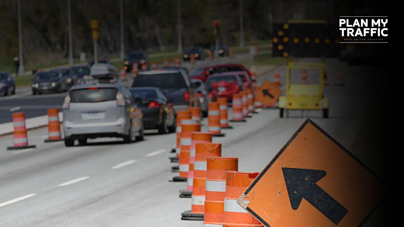 Traffic control plan standardization with consistent cone layout and lane guidance in a work zone
