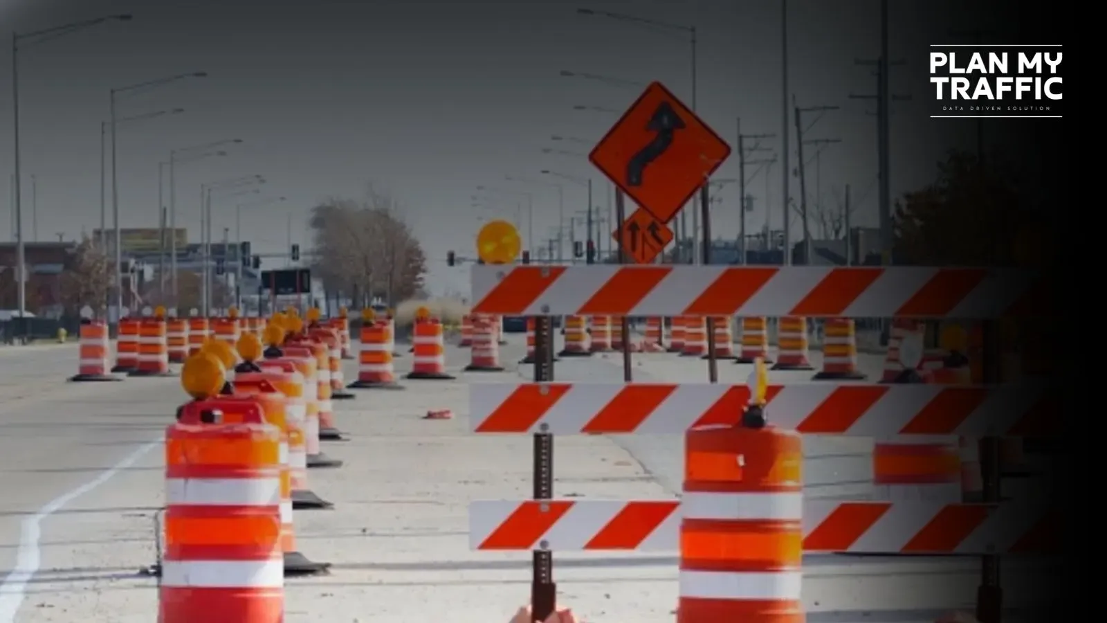 Traffic Management Plan Strategies for construction road safety with lane closures and traffic control setup